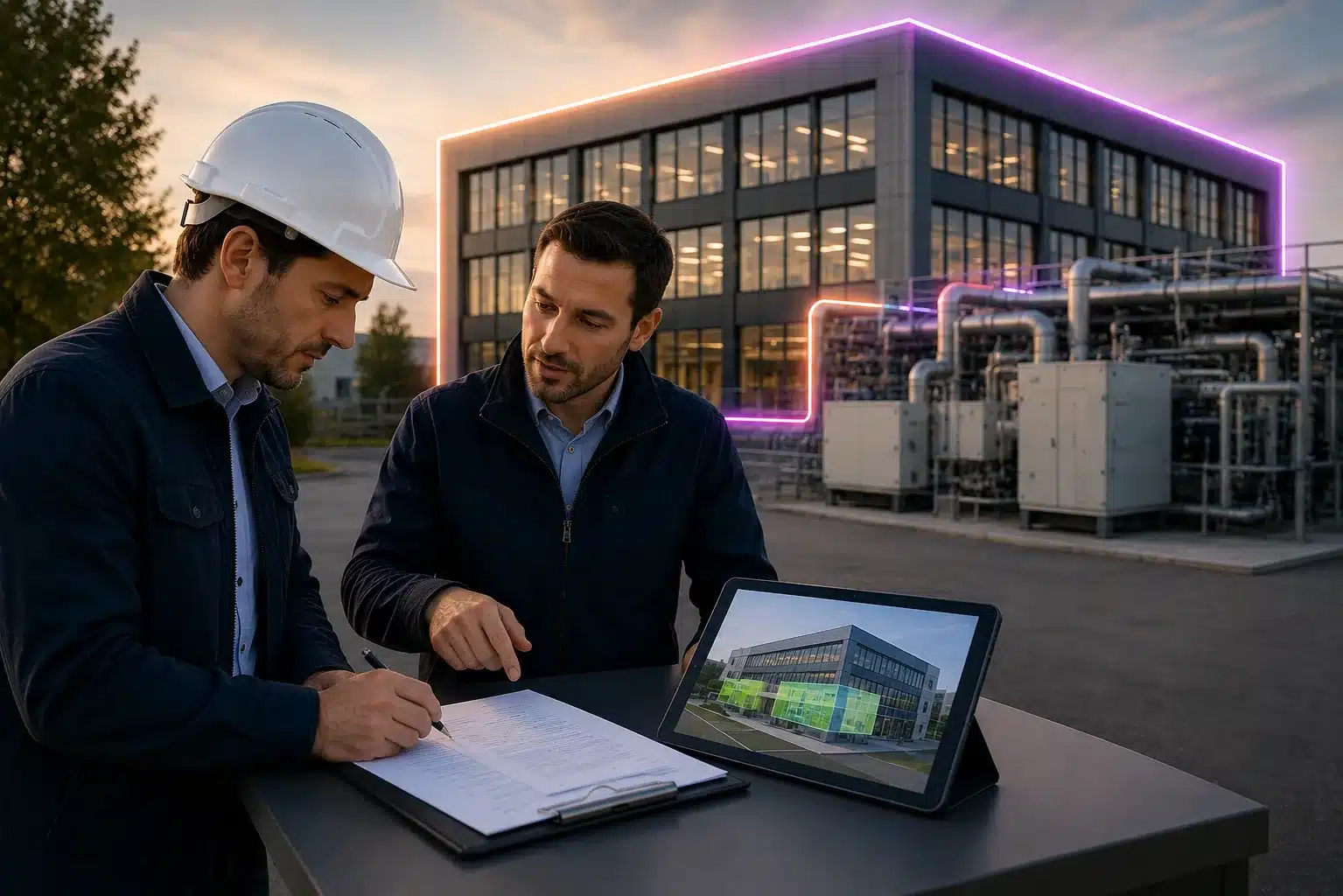 Professionnels suivant la performance énergétique d’un bâtiment dans le cadre d’un CPE